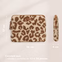 Selencia Pochette ordinateur Teddy 13-14 pouces - Vanilla Leopard
