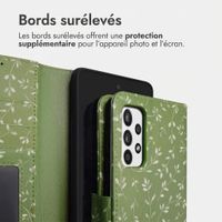 imoshion Étui de télephone portefeuille Design Samsung Galaxy A52(s) (5G/4G) - Green Flowers