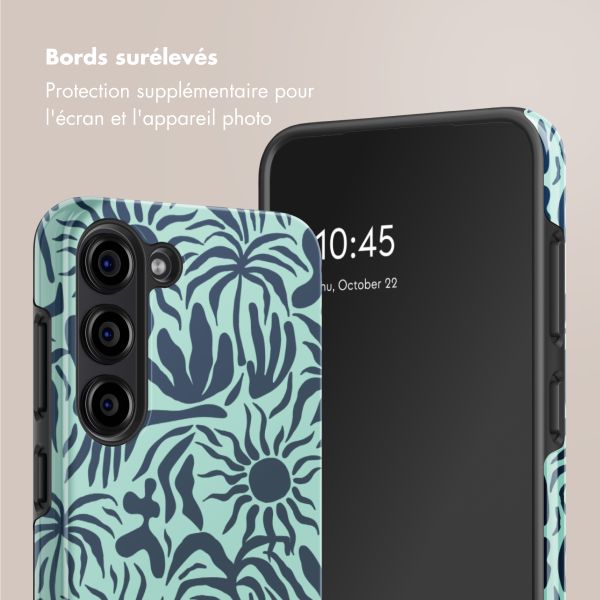 Selencia Coque arrière Vivid Samsung Galaxy S23 - Tropical Vibes Light Blue