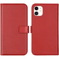 Selencia Étui portefeuille en cuir véritable iPhone 11 - Rouge