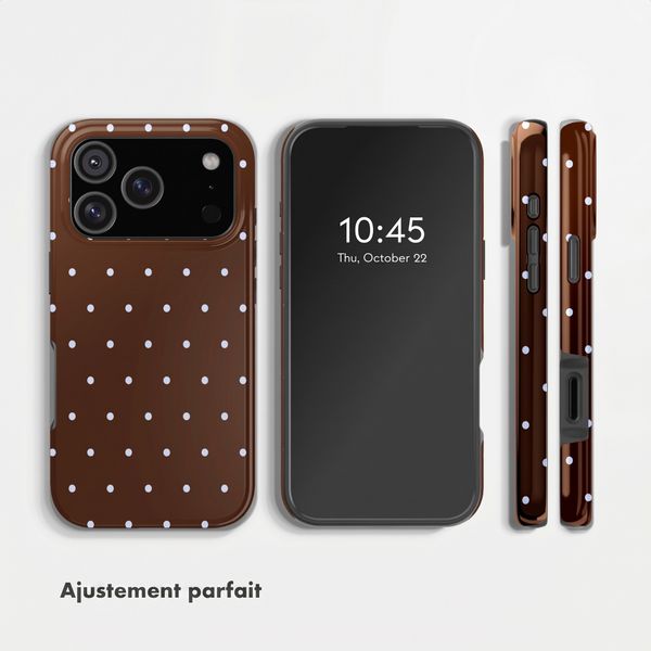Selencia Coque arrière Vivid avec MagSafe Apple iPhone 17 Pro Max - Happy Dots Chocolate