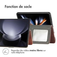 imoshion Étui de téléphone portefeuille Luxe Samsung Galaxy Z Fold 6 - Brun