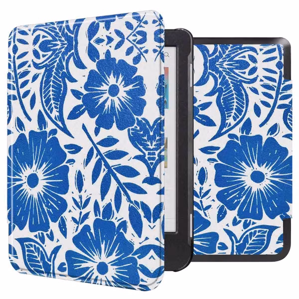 imoshion Design Slim Hard Case Sleepcover Kobo Clara Colour / BW - Flower Tile