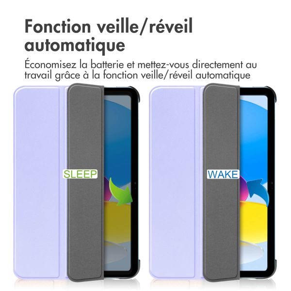 imoshion Coque tablette Trifold Apple iPad 11 (2025) 11 pouces / iPad 10 (2022) 10.9 pouces - Lila