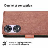 imoshion Étui de téléphone portefeuille Luxe Oppo A78 (4G) - Brun