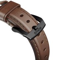 Nomad Bracelet en cuir traditionnel Apple Watch Series 1 á 10 / SE / Ultra (2) (44/45/46/49 mm) - Marron/Noir