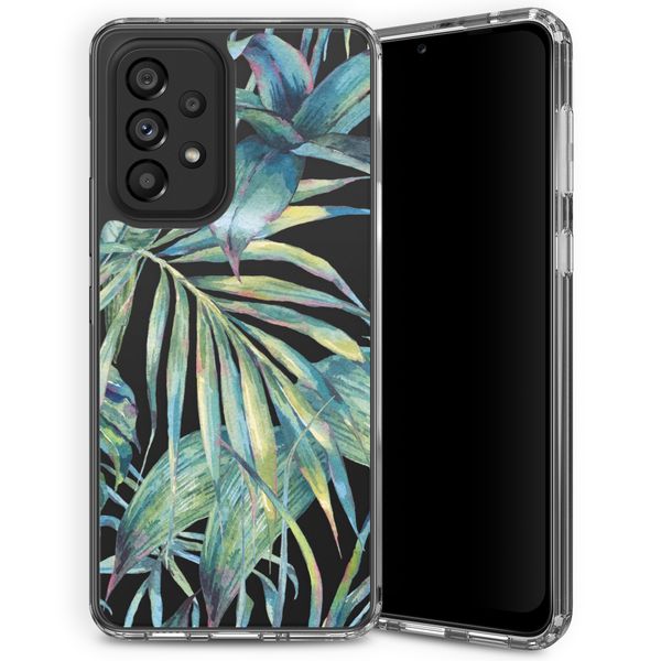 Selencia Coque très protectrice Fashion Samsung Galaxy A33 - Green Jungle Leaves