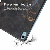 imoshion Coque tablette Design Trifold Apple iPad 11 (2025) 11 pouces A16 / iPad 10 (2022) 10.9 pouces - Black Marble