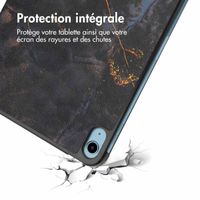 imoshion Coque tablette Trifold iPad 10 (2022) 10.9 pouces - Black Marble