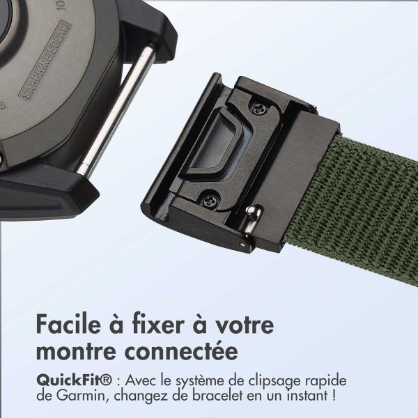 imoshion Bracelet QuickFit® en nylon  - Connexion Garmin 20 mm - Taille L/XL - Vert