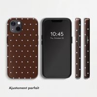 Selencia Coque arrière Vivid Apple iPhone 13 Pro - Happy Dots Chocolate