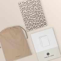 Selencia Coque tablette Sabi avec imprimé léopard Samsung Galaxy Tab A9 Plus - Soft Ivory