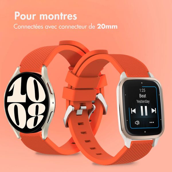 imoshion Bracelet en silicone souple - Connexion universelle 20 mm - Orange