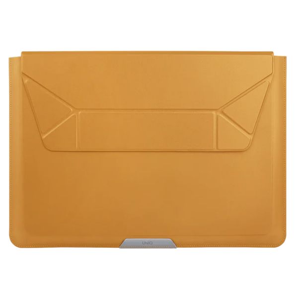 Uniq Pochette ordinateur 14 pouces Oslo - Housse ordinateur avec support pliable - Deep Mustard