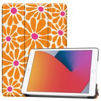 imoshion Coque tablette Design Trifold Apple iPad 9 (2021) 10.2 pouces / iPad 8 (2020) 10.2 pouces / iPad 7 (2019) 10.2 pouces - Orange Flower Connect