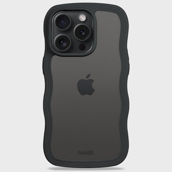 Holdit Coque Wavy Apple iPhone 15 Pro - Black / Transparent
