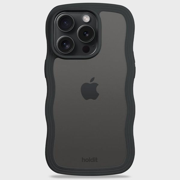 Holdit Coque Wavy iPhone 15 Pro - Black / Transparent