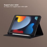 Selencia Coque tablette Riva Apple iPad 9 (2021) 10.2 pouces / iPad 8 (2020) 10.2 pouces / iPad 7 (2019) 10.2 pouces - Noir