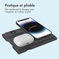 imoshion 3-en-1 Chargeur sans fil pliable Apple - iPhone / AirPods / Apple Watch - Gris