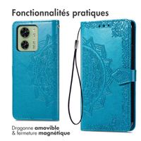 imoshion Etui de téléphone portefeuille Mandala Motorolo Edge 40 - Turquoise