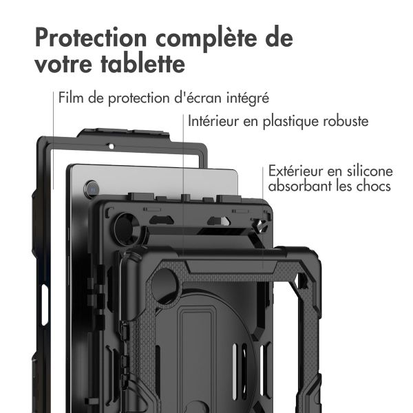 Accezz ﻿Coque arrière robuste avec bandoulière Samsung Galaxy Tab A8 - Noir