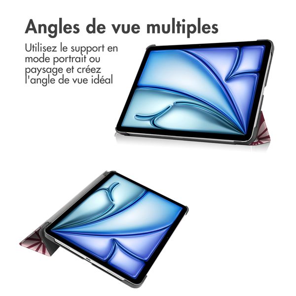imoshion Coque tablette Design Trifold Apple iPad Air 11 pouces (2025) M3 / (2024) M2 / Air 5 (2022) / Air 4 (2020) - Bloom Love Blush