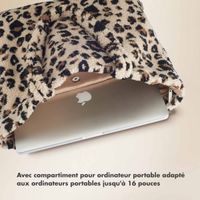 Selencia Sac Fourre-tout Zaya - Teddy Sac Ordinateur 16 pouces - Léopard