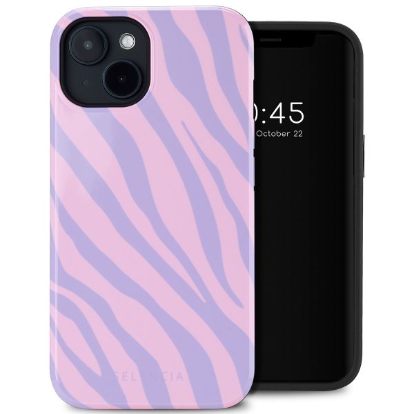 Selencia Coque arrière Vivid Tough avec MagSafe iPhone 14 - Zebra Light Pink Lilac