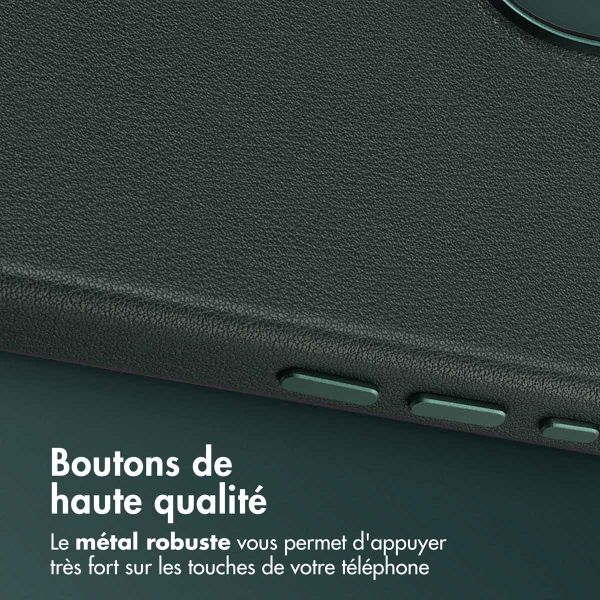Accezz Coque arrière en cuir avec MagSafe Apple iPhone 17 - Cedar Green
