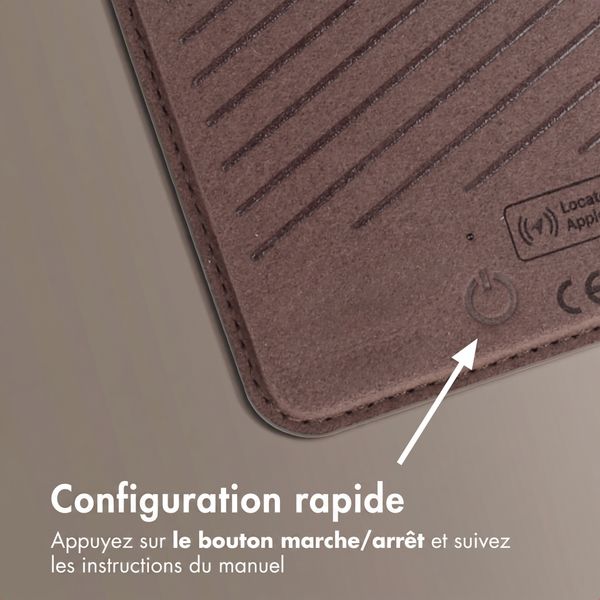 Accezz Portefeuille en cuir magnétique avec support - Compatible avec Apple Find My - Coffee Brown