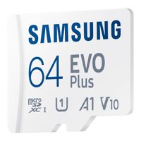 Samsung EVO Plus microSD 2024 - 64GB - Inclus un adaptateur SD - UHS-I/U3/Full HD/4K UHD