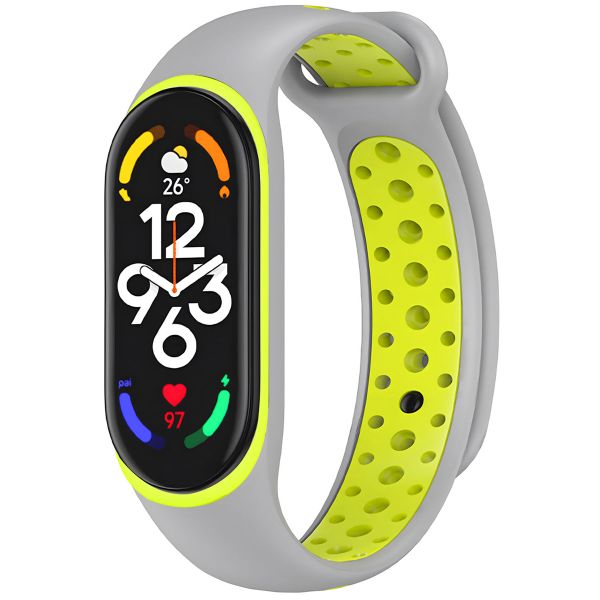 imoshion Bracelet sportif en silicone Xiaomi Mi Band 7 - Gris / Lime