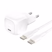 Belkin Chargeur USB-C compact BoostCharge 20W avec câble USB-C vers USB-C - 1 mètre - Blanc