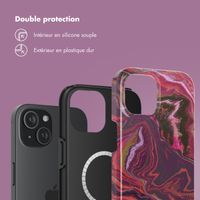 Selencia Coque arrière Vivid Tough avec MagSafe iPhone 15 - Marble Purple