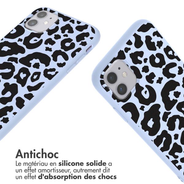 imoshion Coque design en silicone avec cordon Apple iPhone 11 - Animal Lila