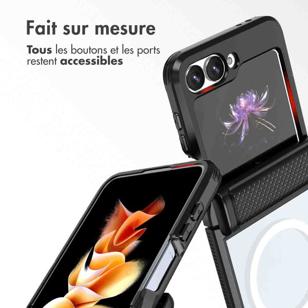 imoshion Coque arrière Rugged Clear avec MagSafe Samsung Galaxy Z Flip 6 - Noir