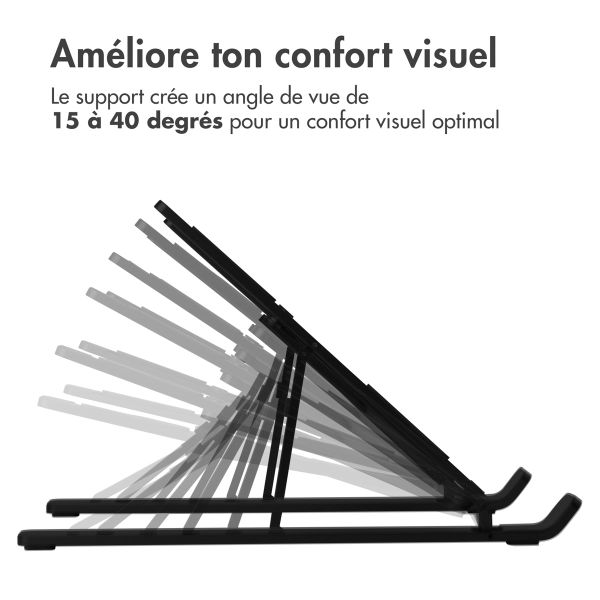 Accezz Support pour ordinateur portable - Support pour laptop - Réglable et pliable - Noir