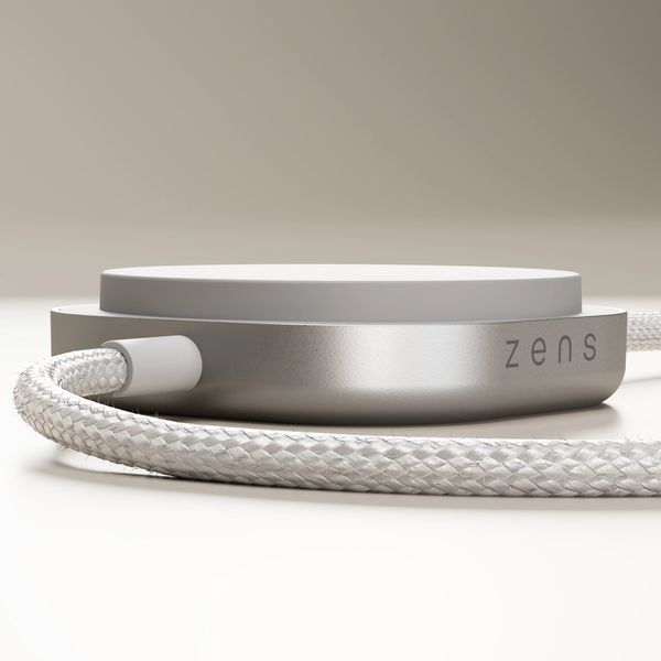 Zens Câble USB-C Pro 2 avec chargeur sans fil pour téléphone / earbuds - MagSafe et Qi2 - Blanc