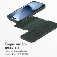 Accezz Étui de télephone portefeuille en cuir 2-en-1 avec MagSafe Apple iPhone 17 Pro - Cedar Green