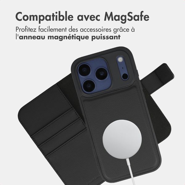 imoshion Étui portefeuille luxe 2-en-1 amovible Apple iPhone 17 Pro - Noir