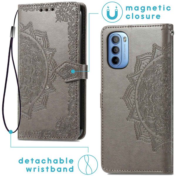 imoshion Etui de téléphone portefeuille Mandala Motorola Moto G31 / G41 - Gris