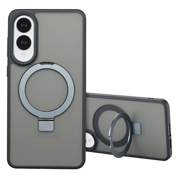 Accezz Coque Ring Stand avec MagSafe Samsung Galaxy S25 Edge - Noir