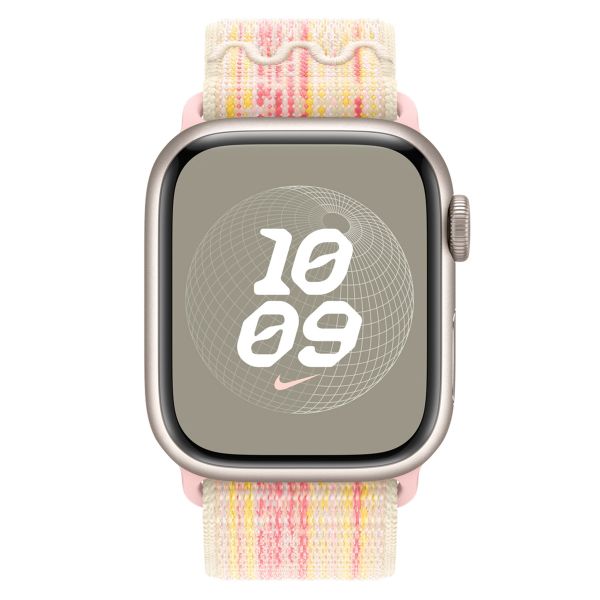 Apple Bracelet Nike Sport Loop Apple Watch Series 1 t/m 9 / SE (38/40/41 mm) | Series 10 / 11 (42 mm) - Starlight & Pink