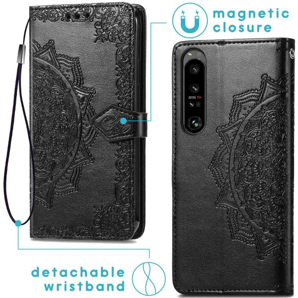 imoshion Etui de téléphone portefeuille Mandala Sony Xperia 1 IV - Noir