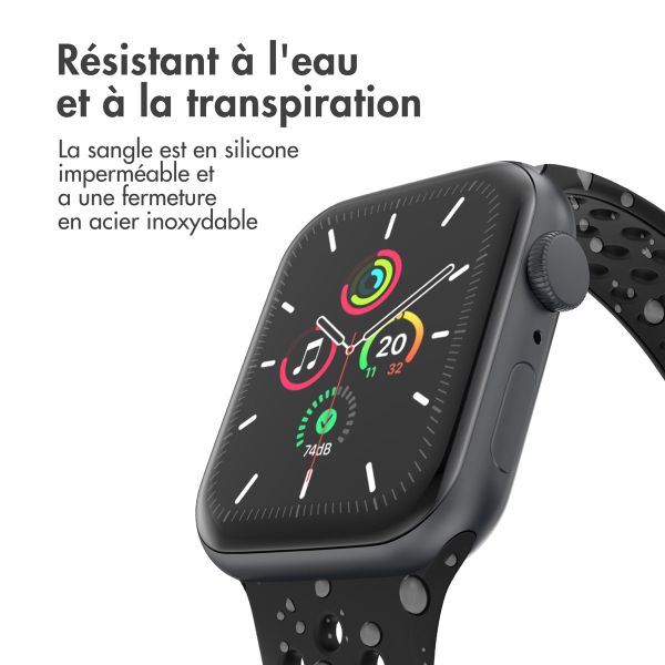 imoshion Bracelet sport⁺ Apple Watch Series 1 á 11 / SE / Ultra (44/45/46/49 mm) - Taille S/M - Noir