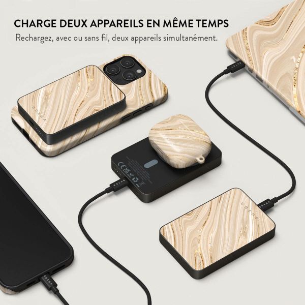 Burga Powerbank magnétique 5 000 mAh - MagSafe et Qi2 - Full Glam / Gunmetal