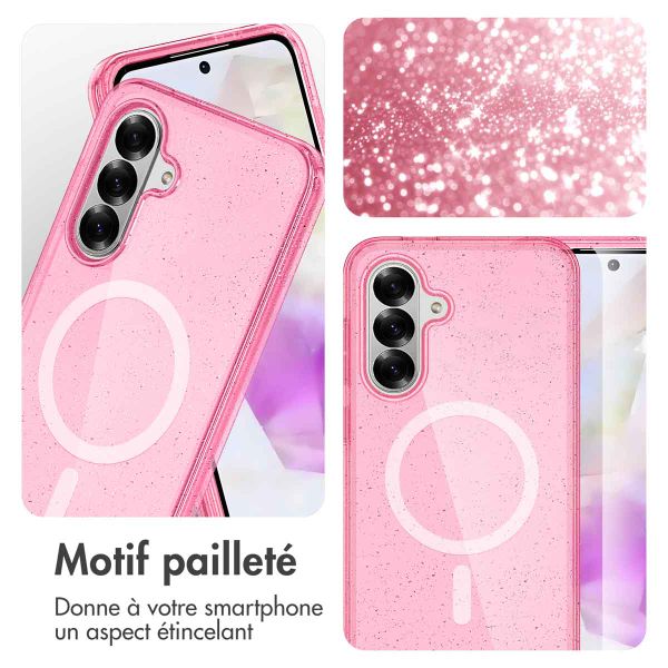 imoshion Coque Pailletée avec MagSafe Samsung Galaxy A36 - Paillettes Rose