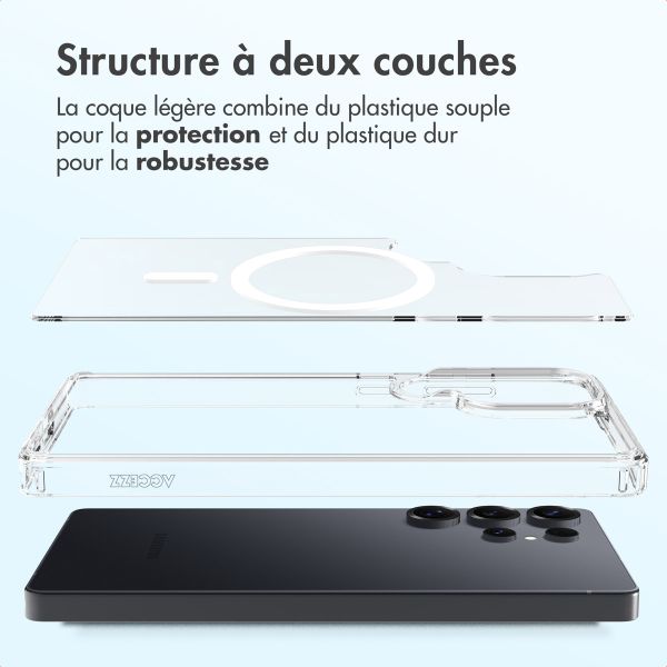 Accezz Coque arrière Xtreme Impact avec MagSafe Samsung Galaxy S25 Ultra - Transparent