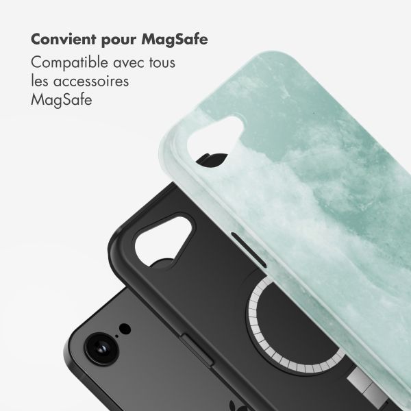 Selencia Coque arrière Vivid avec MagSafe Apple iPhone 16e - Marble Grayed Jade