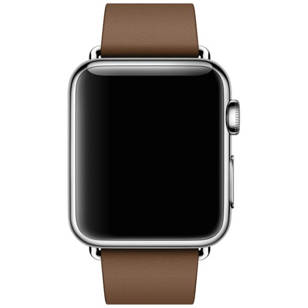 Apple Leather Band Modern Buckle Apple Watch Series 1 á 9 / SE (38/40/41 mm) | Series 10 (42 mm) - Taille M - Brun